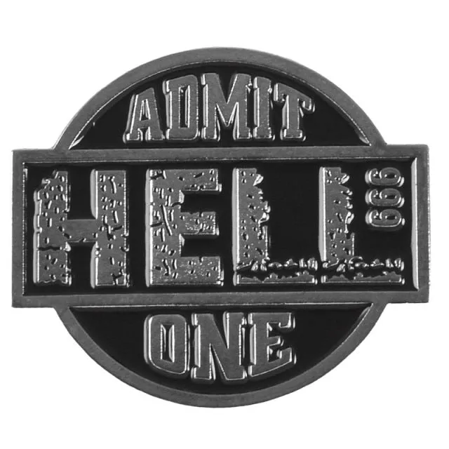 Punk Film Tickets Enamel Pin Rocky Horror Cinema / Hell Admit One Black Red Ticket Badges Metal Clothes Lapel Brooches for fans