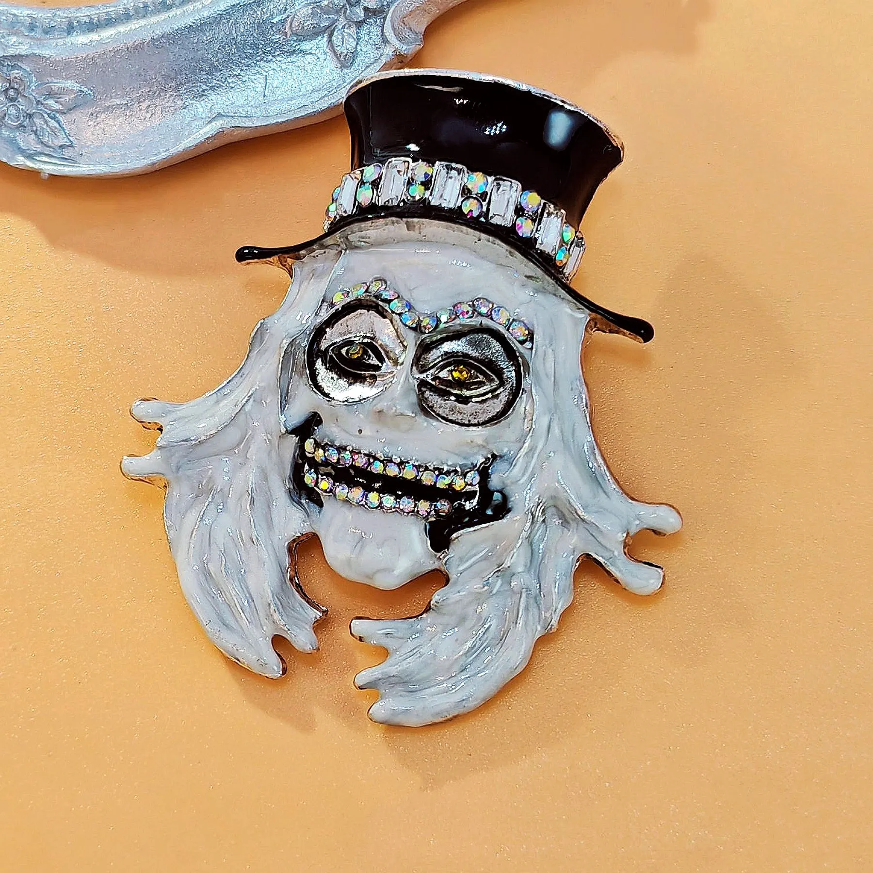 Punk Style Enamel Wear Hat Skull Skeleton Brooches Halloween Festival Jewelry