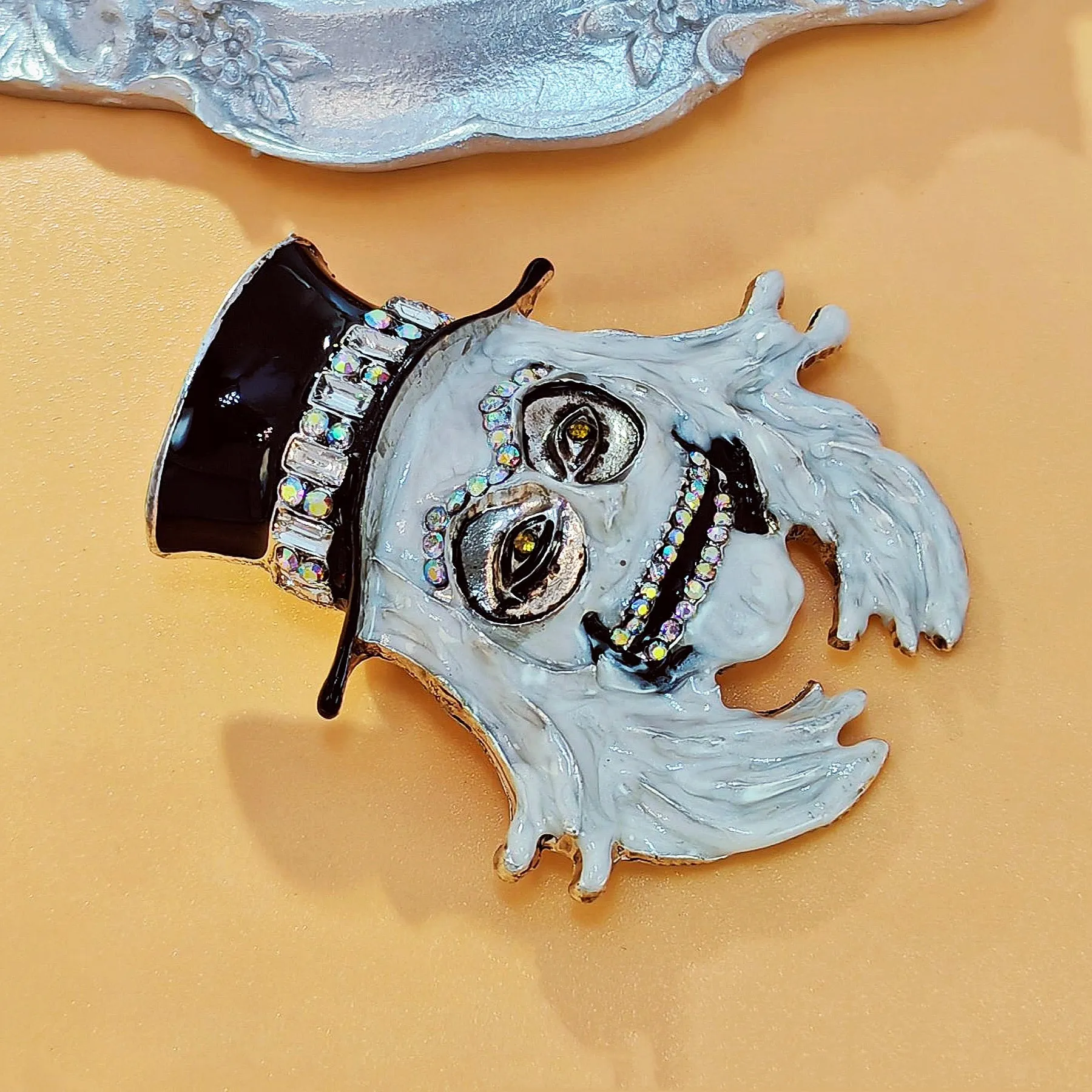 Punk Style Enamel Wear Hat Skull Skeleton Brooches Halloween Festival Jewelry