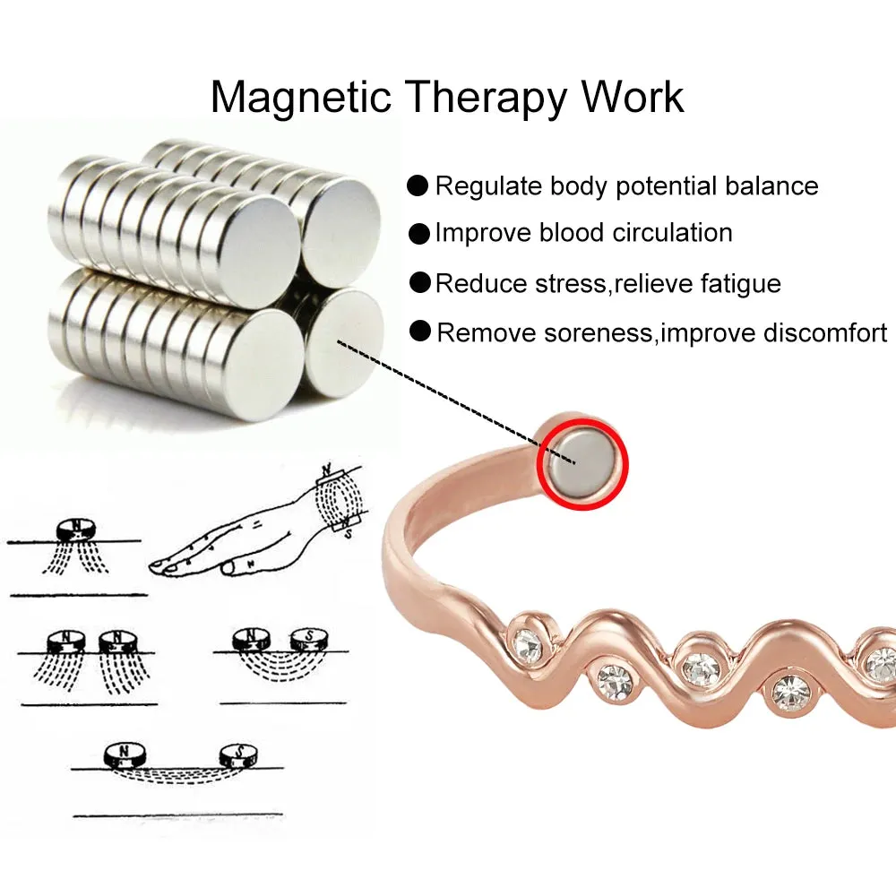 Pure Copper Magnetic Cubic Zirconia Bracelet