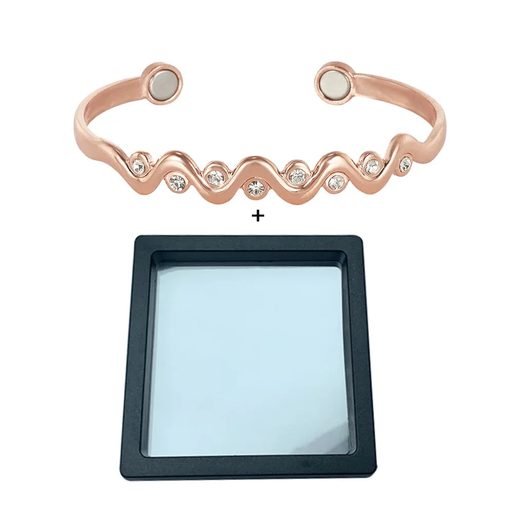 Pure Copper Magnetic Cubic Zirconia Bracelet