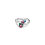 Pure Silver Toe Rings - Vibrant Multi Coloured Toe Rings