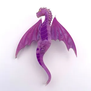 Purple Dragon - Mini Brooch - Set of 2