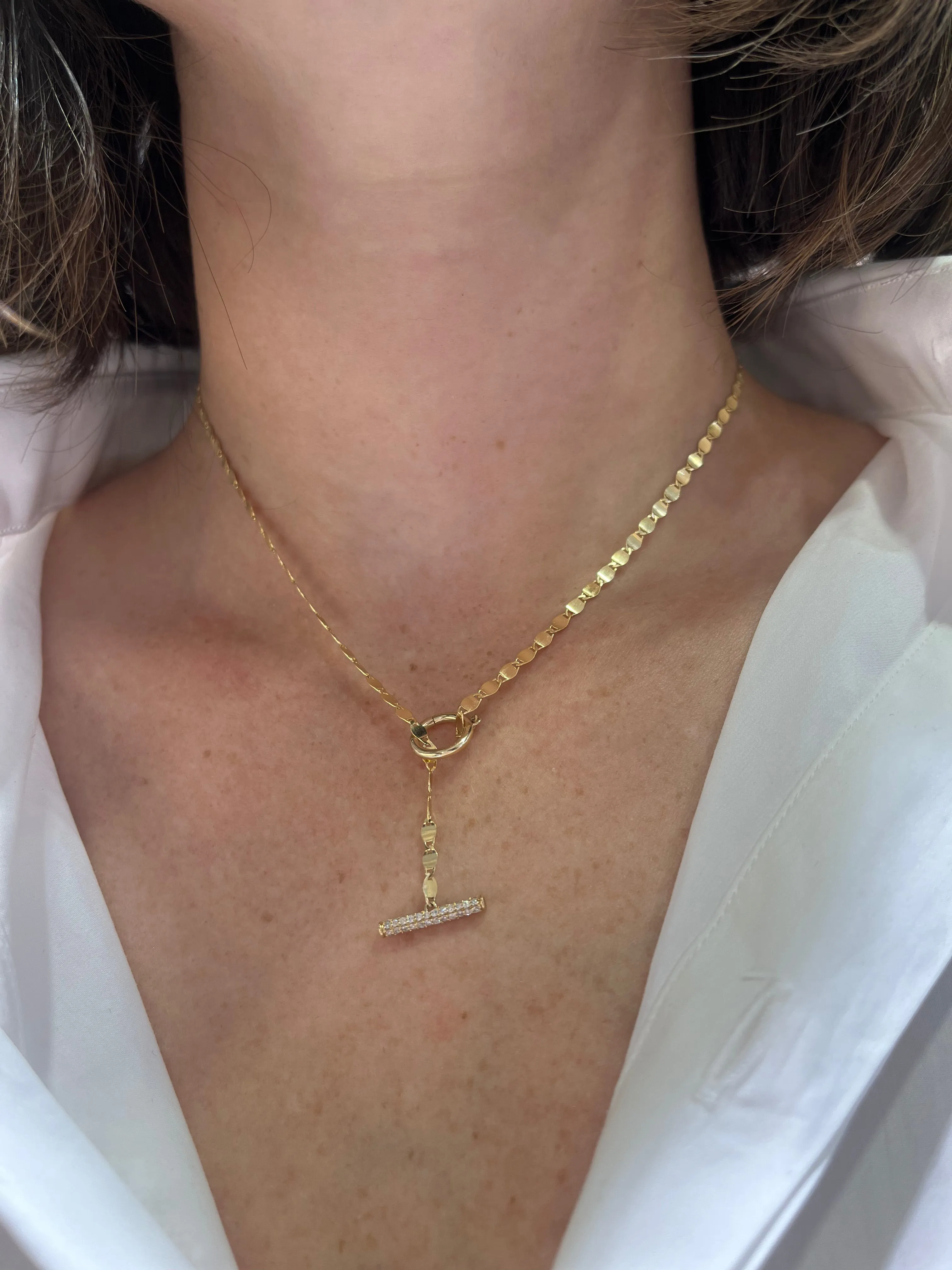Rachel Reid Shimmer Diamond Toggle Necklace
