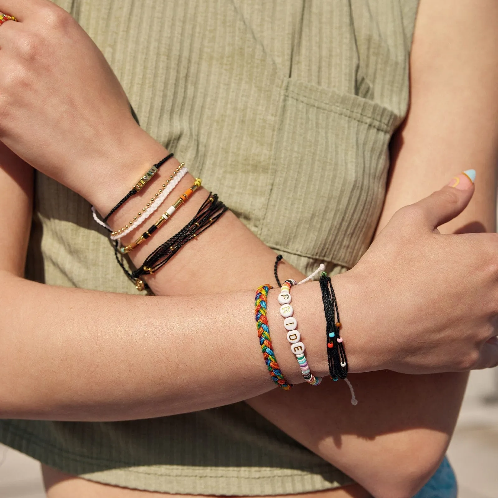 Rainbow Wide Braid Bracelet