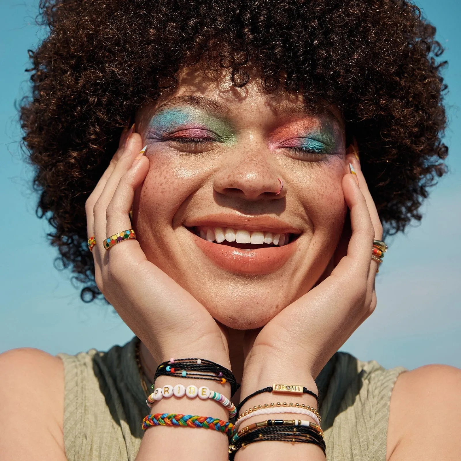 Rainbow Wide Braid Bracelet