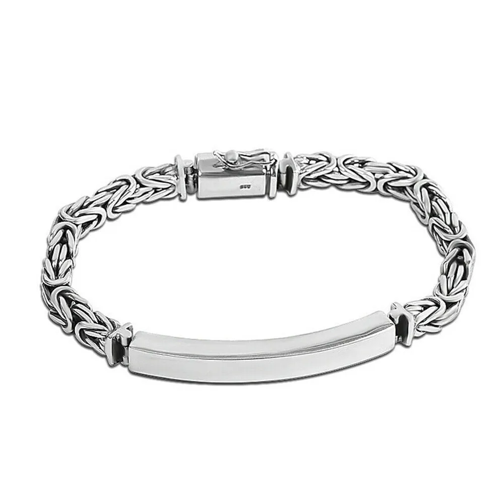 Real Solid 925 Sterling Silver Bracelets Chain Polished Braided Stripe Link 7.1" 7.5"
