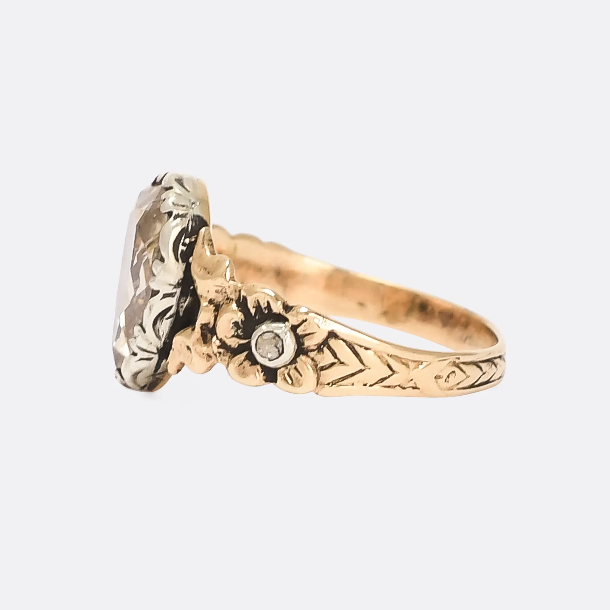 Reserved Georgian 2.30ct Pear Diamond Solitaire Ring