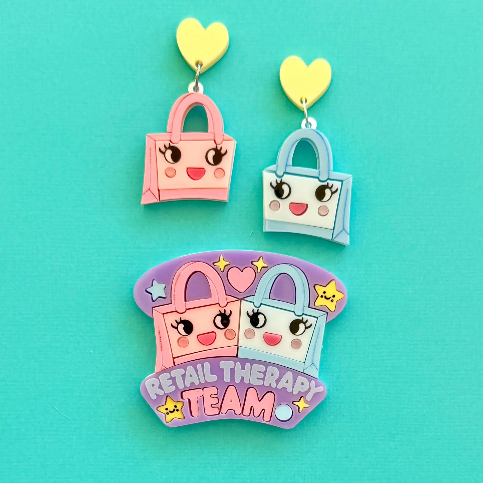 Retail therapy  - Brooch - Set of 2