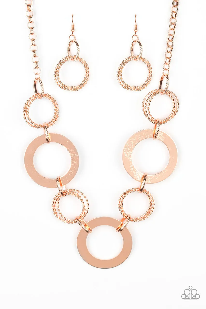 Ringed in Radiance Copper Paparazzi Necklace