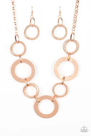 Ringed in Radiance Copper Paparazzi Necklace
