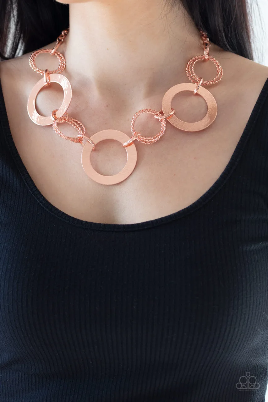 Ringed in Radiance Copper Paparazzi Necklace
