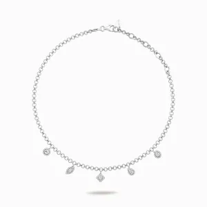 Rock Charm Beaded Chain Necklace