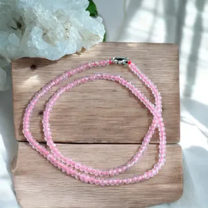 Rose Quartz 4 mm 20 in Beaded Necklace