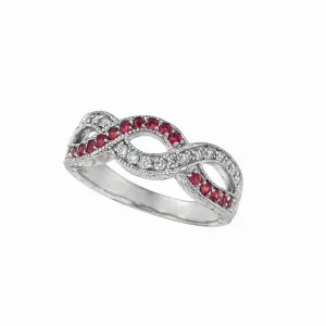 ROSE SAPPHIRE & DIAMOND TWISTED RING 14K GOLD (0.52 CTW)