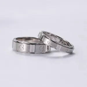 Rotatable Love Heart Spinner Matching Rings