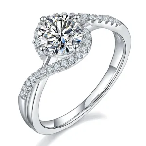 Round Brilliant Cut Moissanite Diamond Twisted Ring