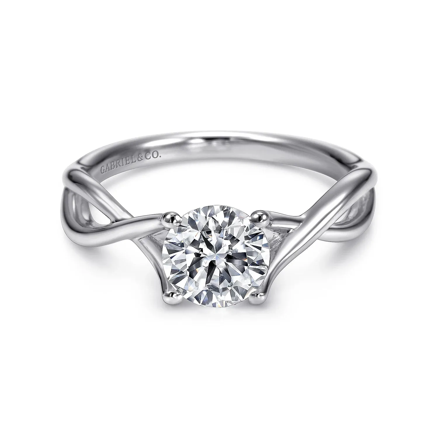 Round Diamond Twisted Engagement Ring Mounting