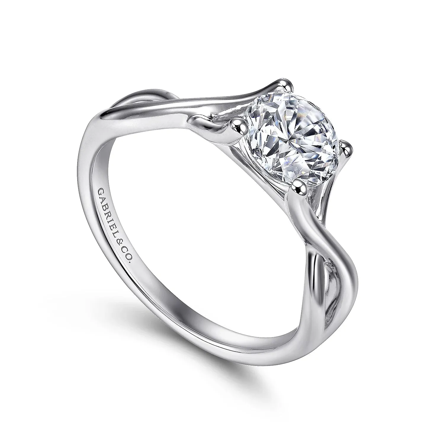 Round Diamond Twisted Engagement Ring Mounting