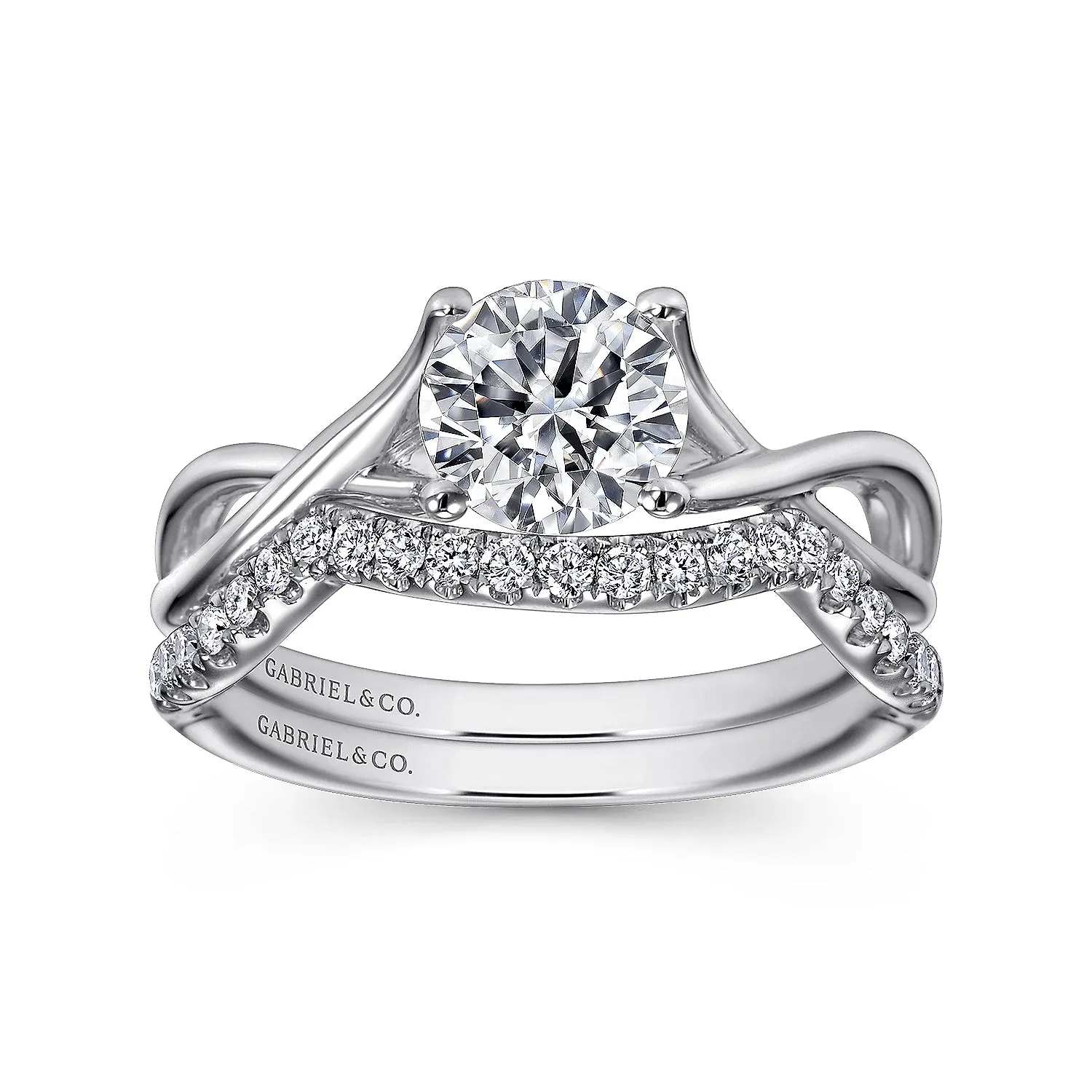Round Diamond Twisted Engagement Ring Mounting