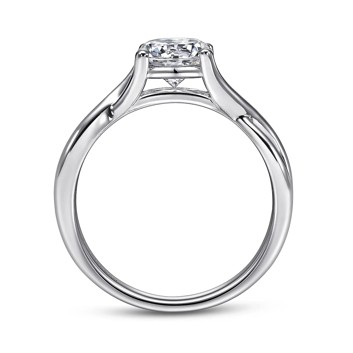 Round Diamond Twisted Engagement Ring Mounting