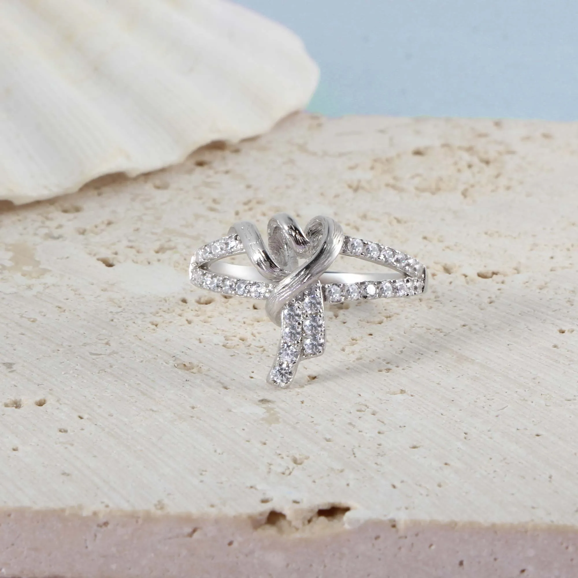 Royal Love Twisted Diamond Silver Ring