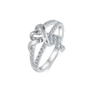 Royal Love Twisted Diamond Silver Ring