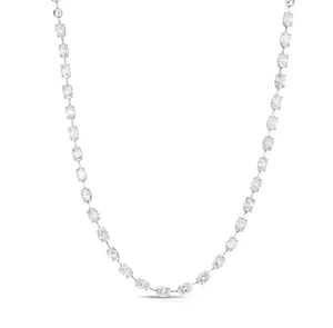 Sabel Collection White Gold Beaded and Cushion Diamond Necklace