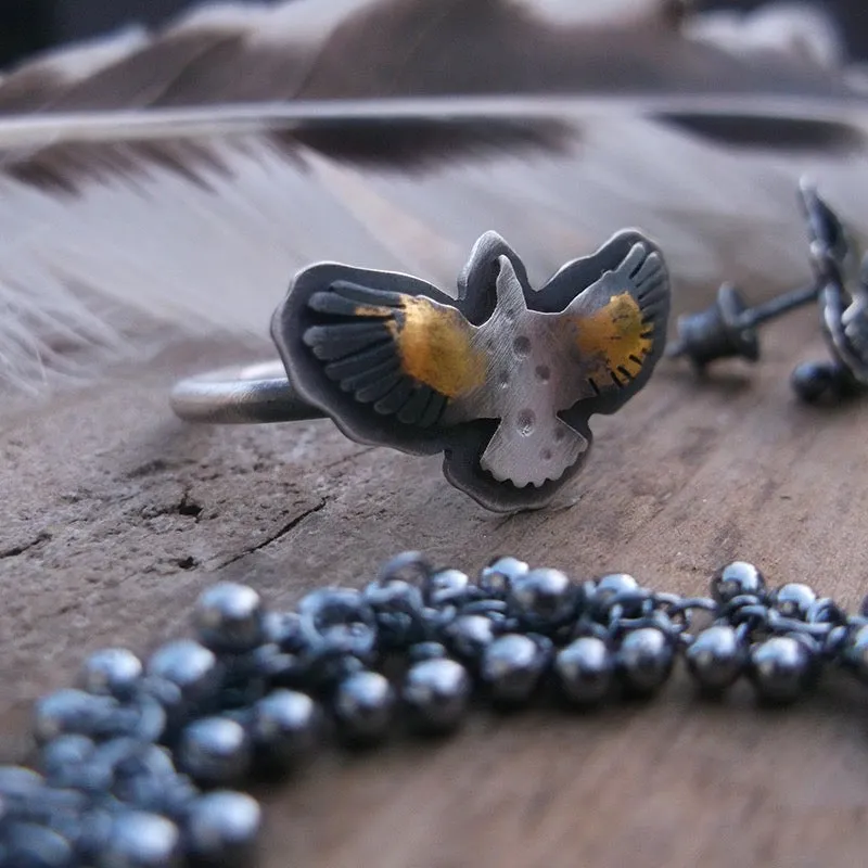 Sacred Wings Ring - Eagle Keum Boo Stackable Ring