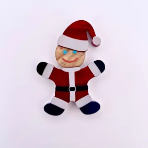 Santa gingerbread - Mini Brooch - Set of 4