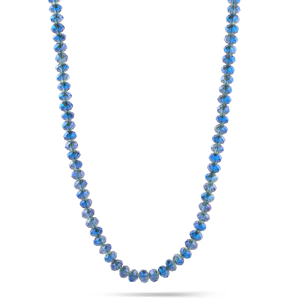 SAPPHIRE CRYSTAL BEADS NECKLACES #HNN1285-8 SAPPIRE (TC1/R-TH6)
