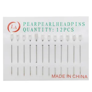 Scarf Pin 12Pc Card - White