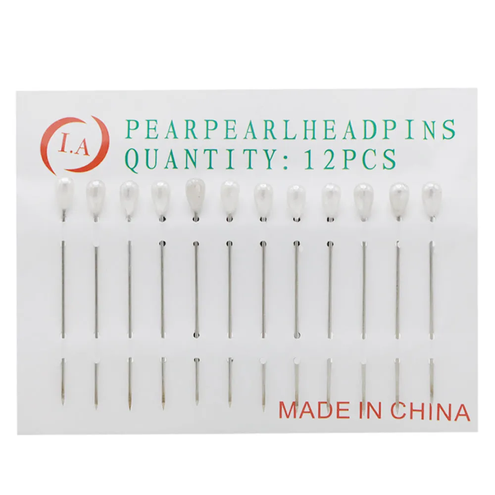 Scarf Pin 12Pc Card - White