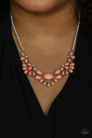 Secret Gardenista - Pink - Beaded Flower Paparazzi Short Necklace - 2021 Celebrate Convention Exclusive