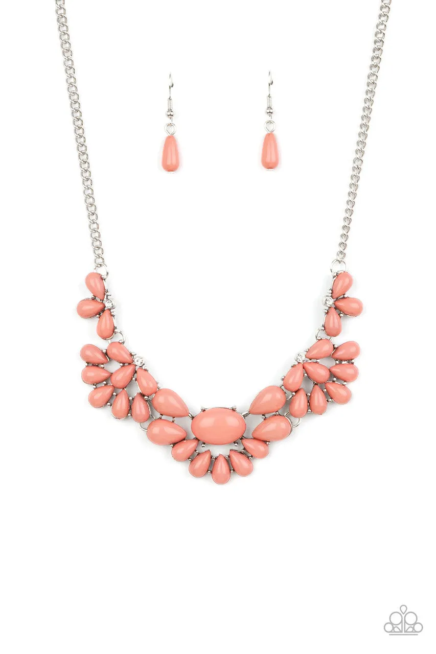 Secret Gardenista - Pink - Beaded Flower Paparazzi Short Necklace - 2021 Celebrate Convention Exclusive