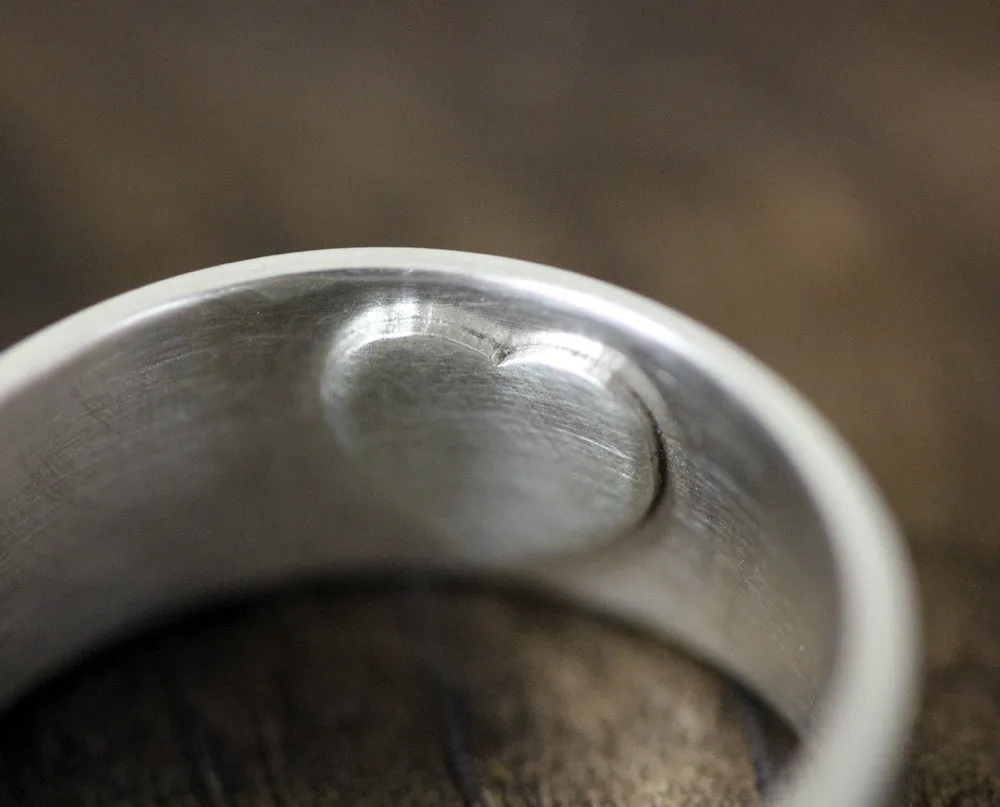 Secret heart mens wedding ring (S0218)