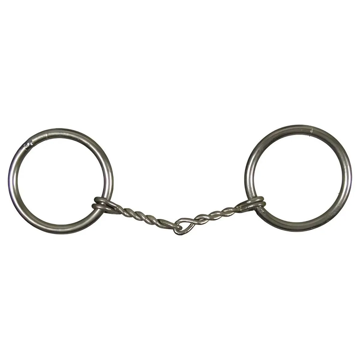 Showman ® Mini size nickel plated O-ring snaffle bit with 3 1/2" small twisted wire mouth.