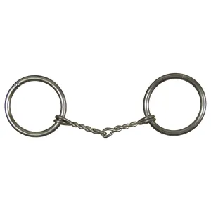 Showman ® Mini size nickel plated O-ring snaffle bit with 3 1/2" small twisted wire mouth.
