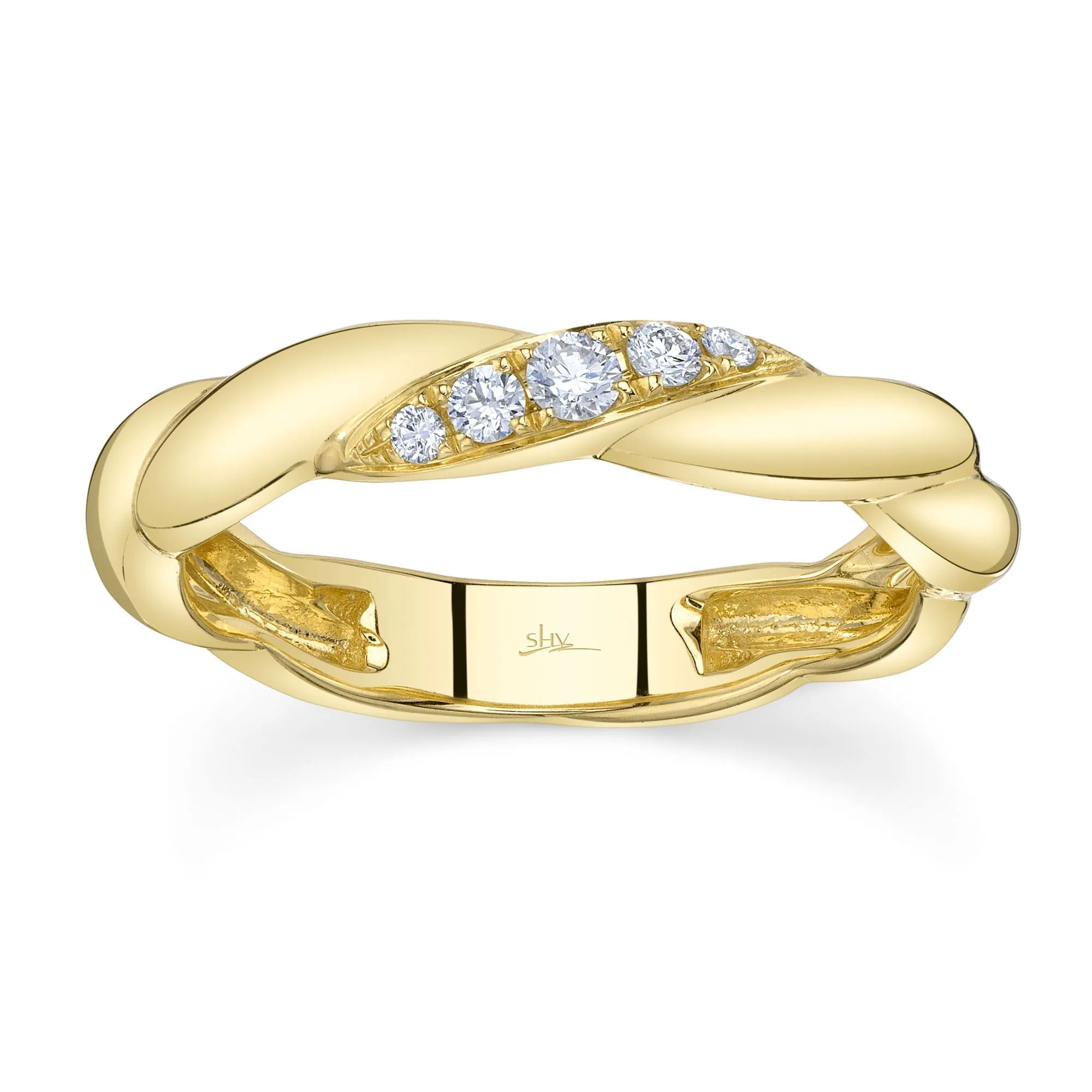 Shy Creation 0.12Ct Diamond Twisted Band SC55024923