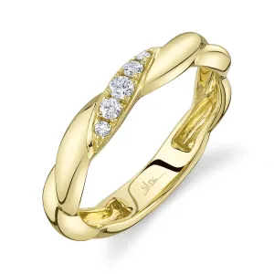 Shy Creation 0.12Ct Diamond Twisted Band SC55024923