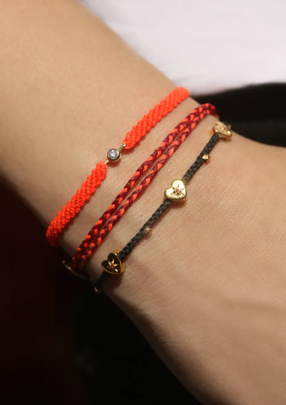 Signature Bracelet in Red & Neon Pink