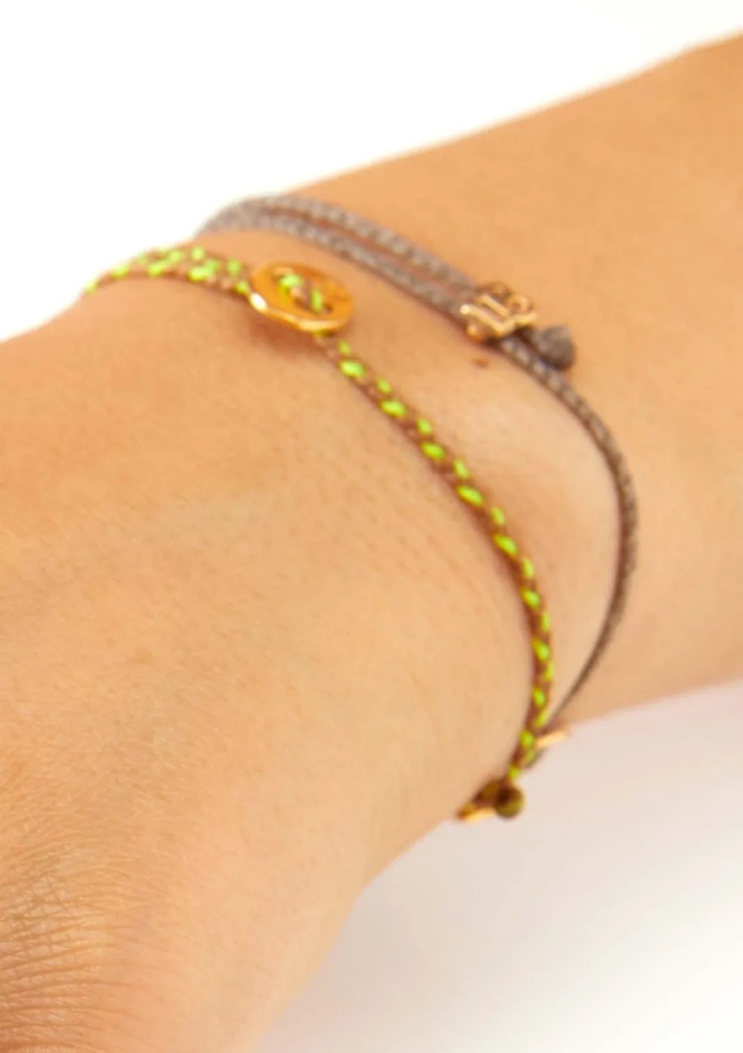 Signature Bracelet in Toffee & Neon Yellow