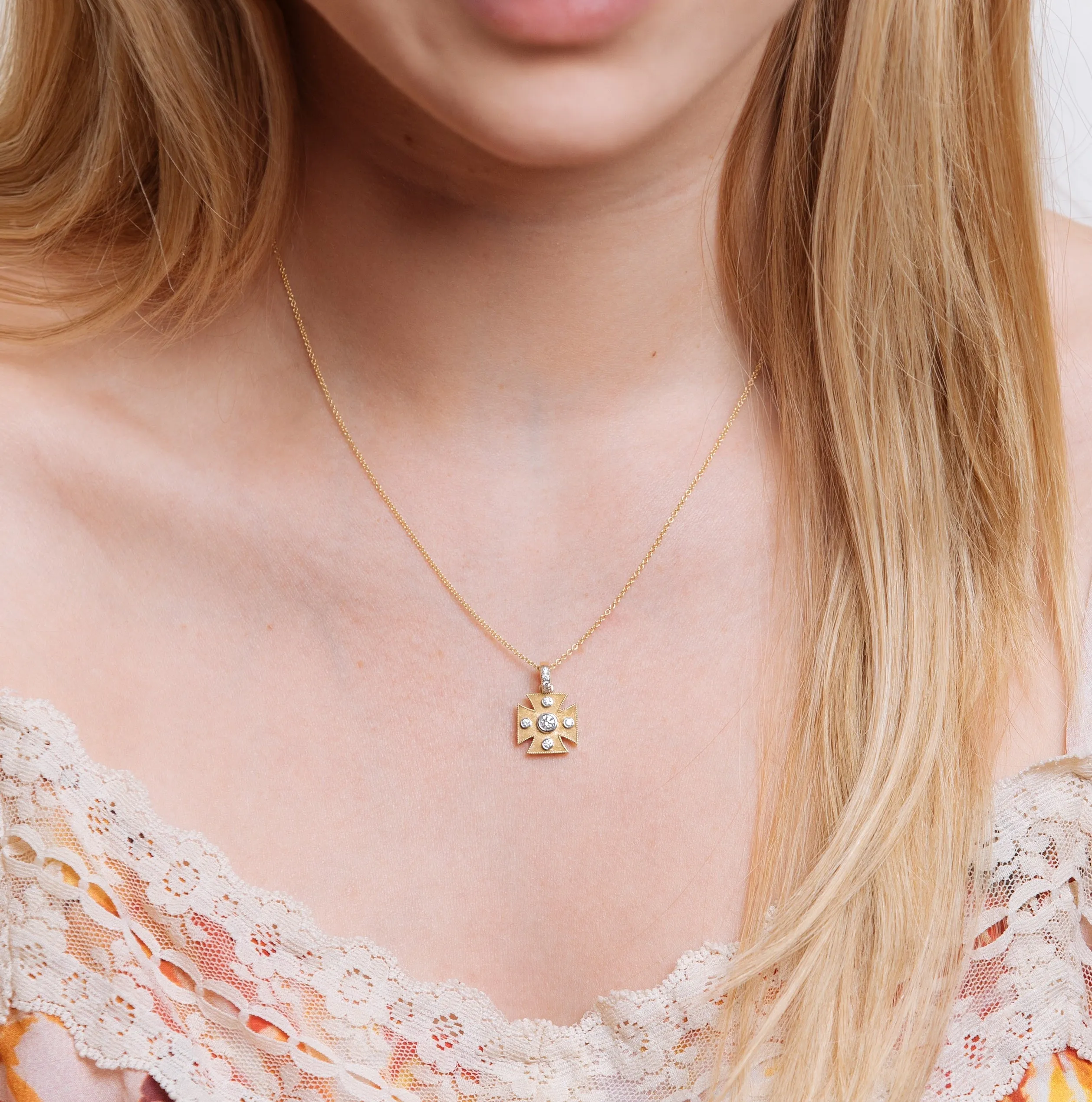 Signature Maltese Cross Charm Pendant