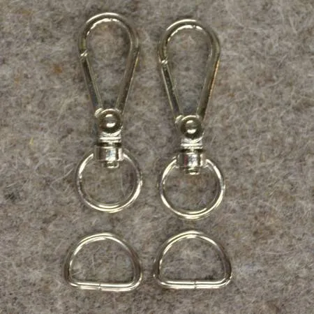Silver 1/2in Narrow Back Strap Hardware 4pc -- Decorating Diva