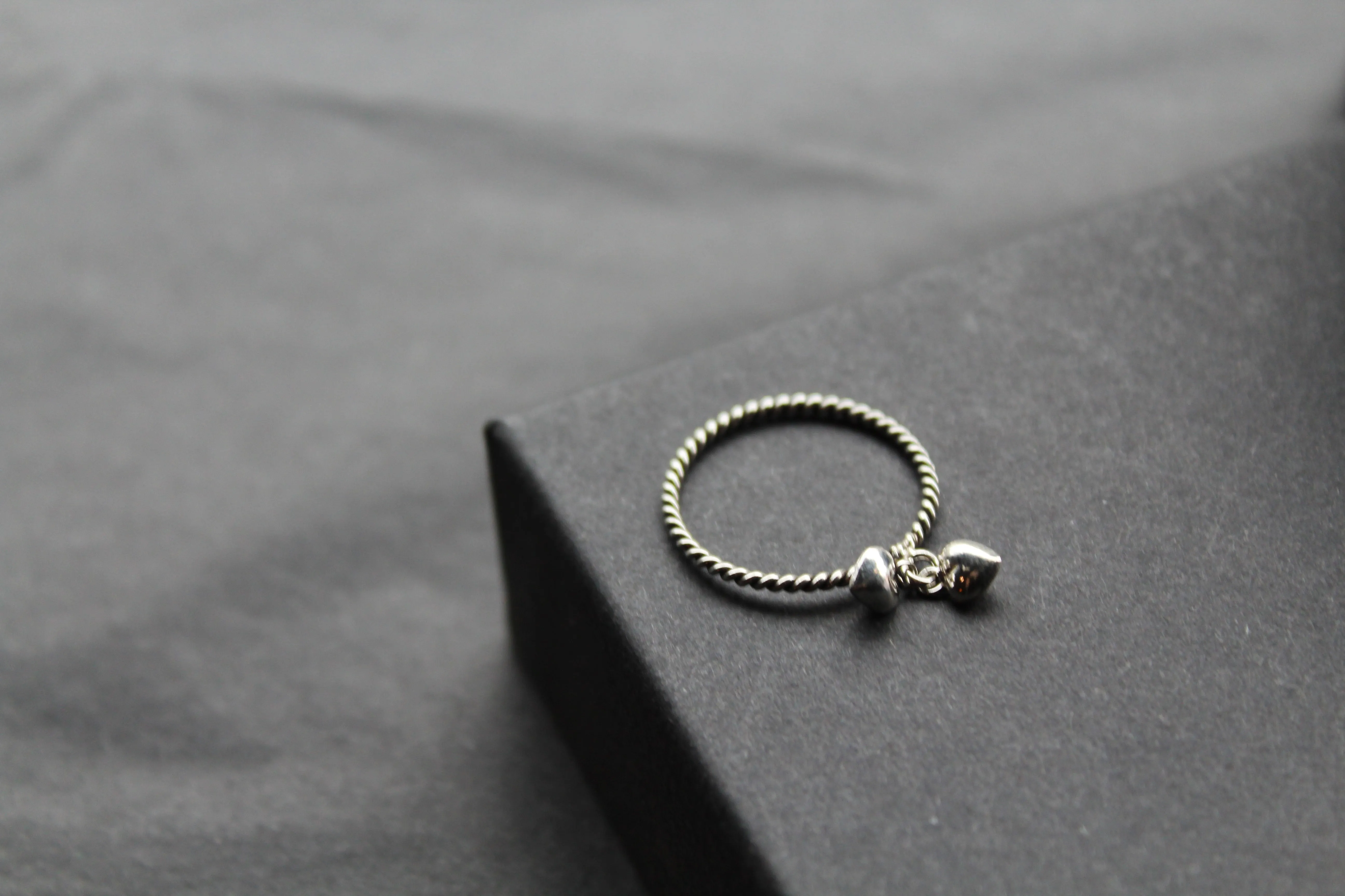Silver Heart Charms Ring