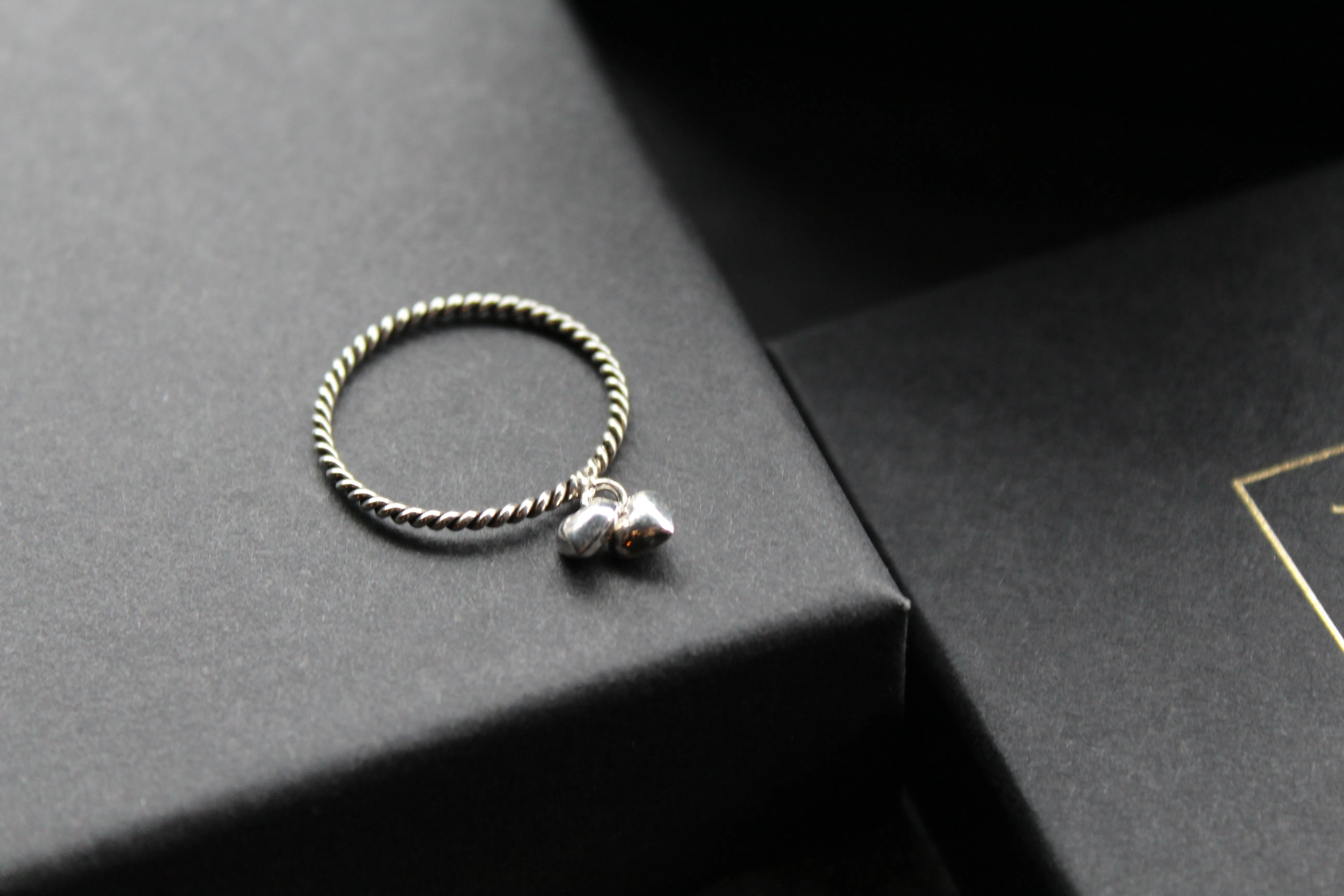Silver Heart Charms Ring