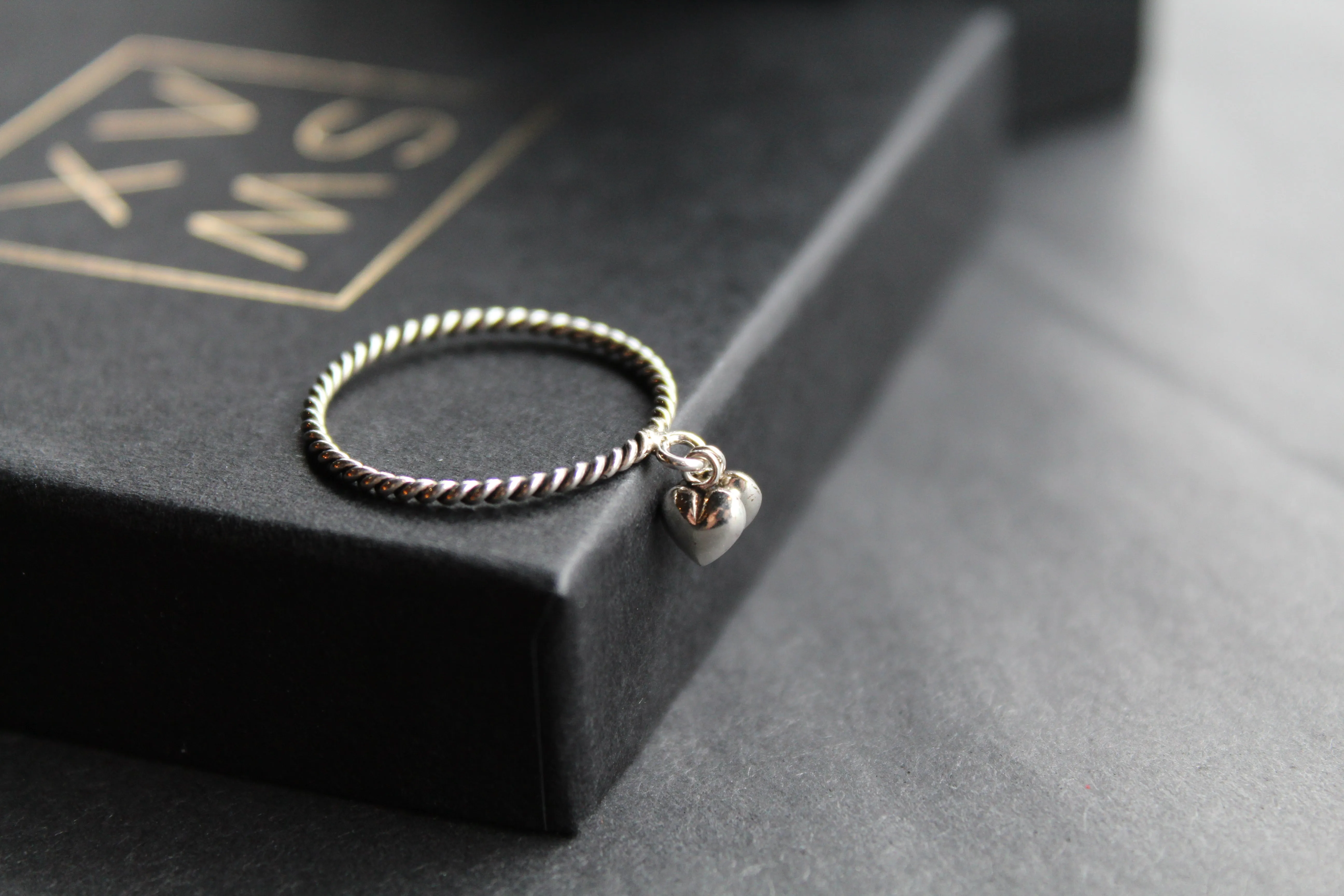 Silver Heart Charms Ring