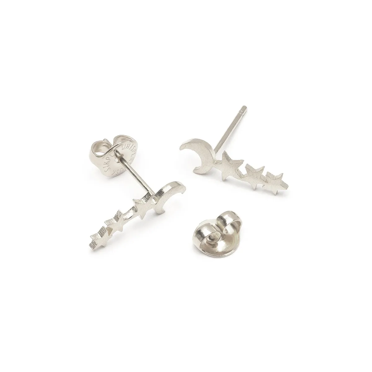 Silver Moon And Star Ear Climber