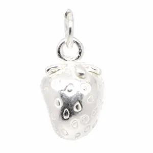 Silver Strawberry Charm