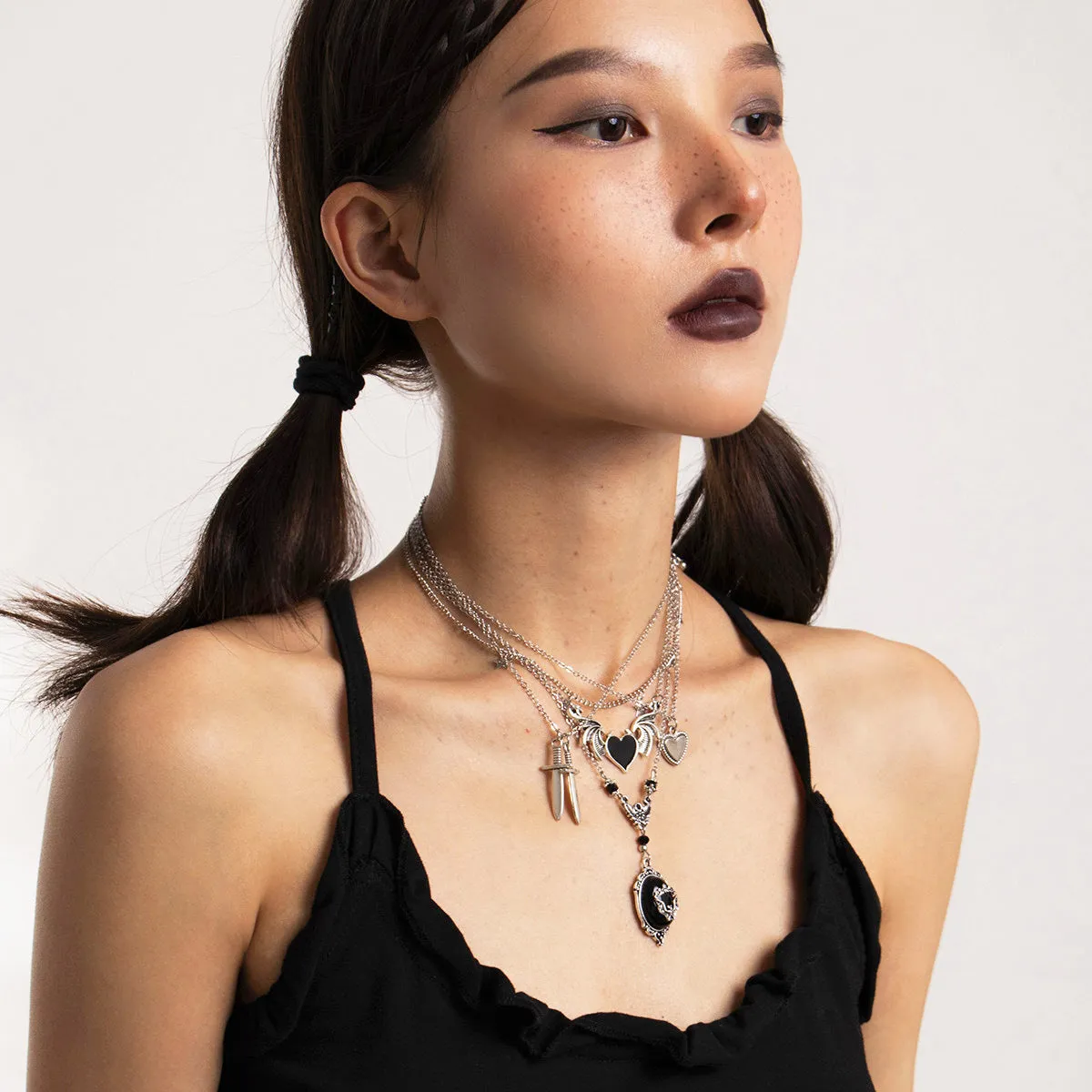 Sisslia Gold Necklace Multi-layer Ocean Style Gold Plated Alloy Necklaces Jewelry Personality Punk Fashion Jewelry Necklaces